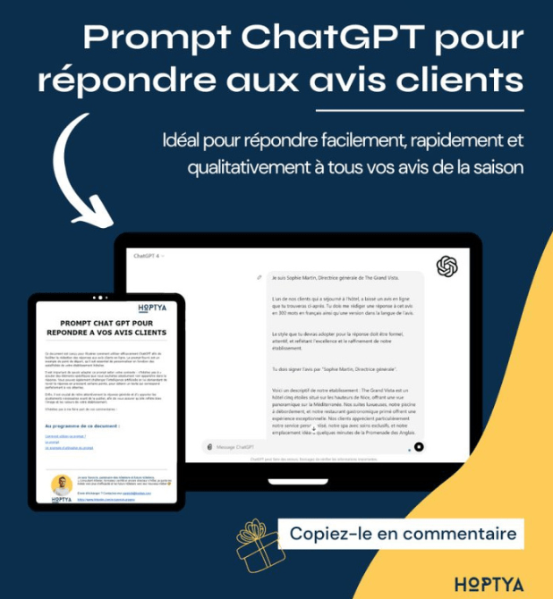 Prompt ChatGpt pour répondre aux avis clients